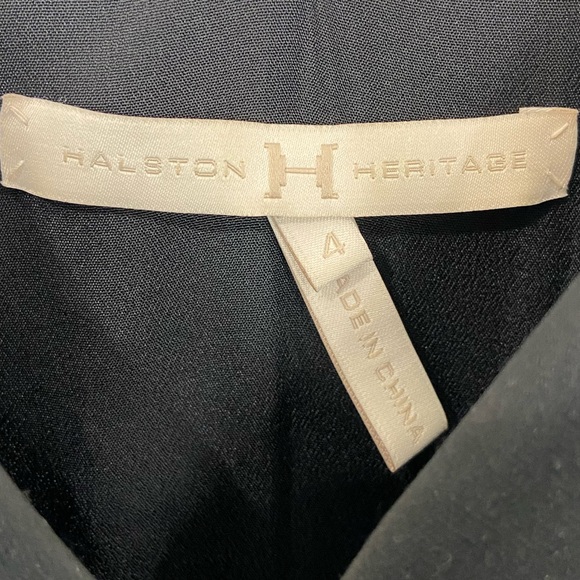 Halston Heritage Little Black Dress Satin Full Skirt w/Pockets Size 4 Cocktail - Picture 5 of 8